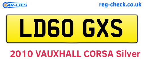 LD60GXS are the vehicle registration plates.