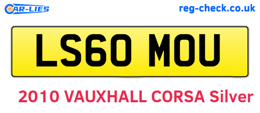 LS60MOU are the vehicle registration plates.