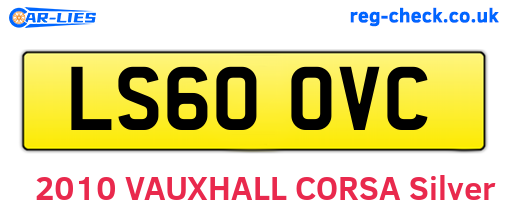 LS60OVC are the vehicle registration plates.