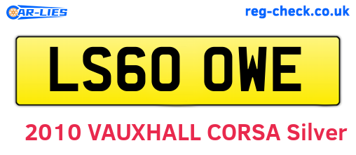 LS60OWE are the vehicle registration plates.