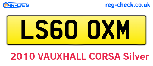 LS60OXM are the vehicle registration plates.
