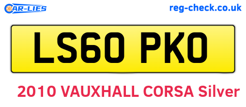 LS60PKO are the vehicle registration plates.