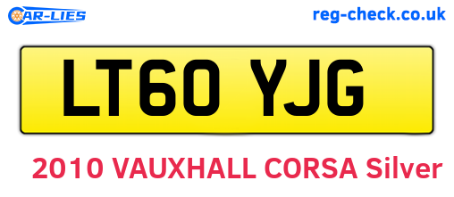 LT60YJG are the vehicle registration plates.