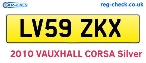 LV59ZKX are the vehicle registration plates.