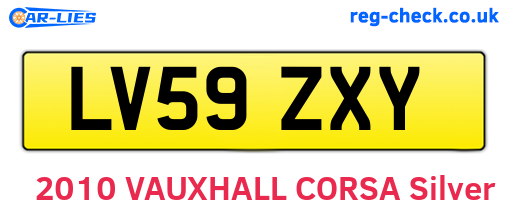 LV59ZXY are the vehicle registration plates.