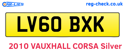 LV60BXK are the vehicle registration plates.