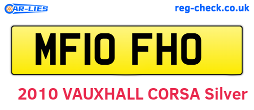 MF10FHO are the vehicle registration plates.