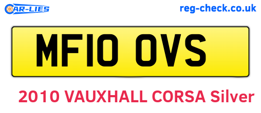 MF10OVS are the vehicle registration plates.