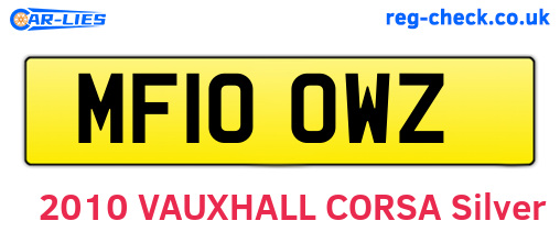 MF10OWZ are the vehicle registration plates.
