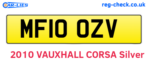 MF10OZV are the vehicle registration plates.