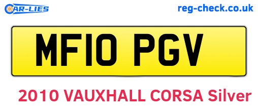 MF10PGV are the vehicle registration plates.