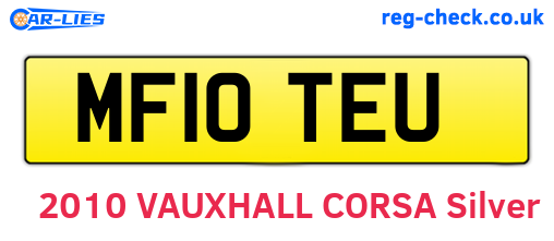 MF10TEU are the vehicle registration plates.