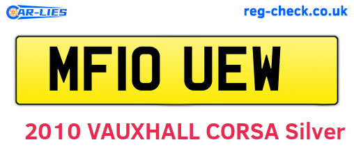 MF10UEW are the vehicle registration plates.