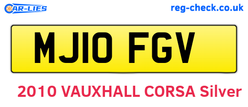 MJ10FGV are the vehicle registration plates.