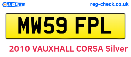 MW59FPL are the vehicle registration plates.