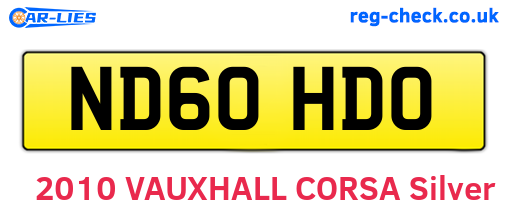 ND60HDO are the vehicle registration plates.