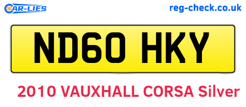 ND60HKY are the vehicle registration plates.