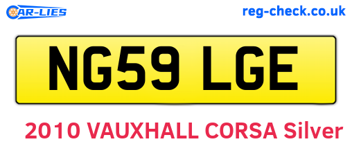 NG59LGE are the vehicle registration plates.