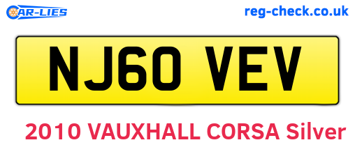 NJ60VEV are the vehicle registration plates.