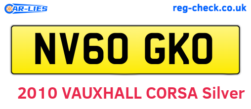 NV60GKO are the vehicle registration plates.