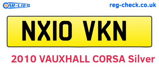 NX10VKN are the vehicle registration plates.