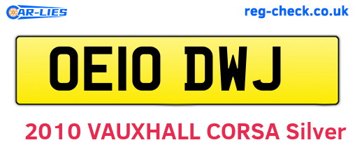 OE10DWJ are the vehicle registration plates.