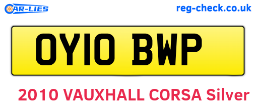 OY10BWP are the vehicle registration plates.