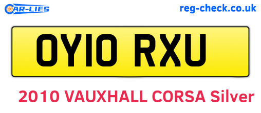 OY10RXU are the vehicle registration plates.
