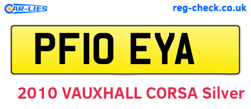 PF10EYA are the vehicle registration plates.