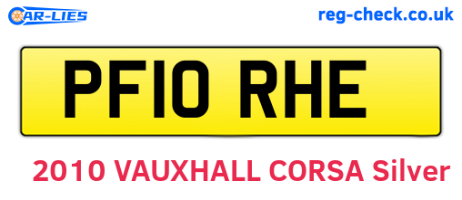 PF10RHE are the vehicle registration plates.