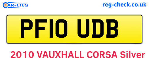 PF10UDB are the vehicle registration plates.