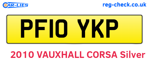 PF10YKP are the vehicle registration plates.