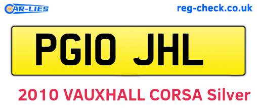 PG10JHL are the vehicle registration plates.
