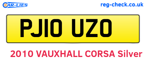 PJ10UZO are the vehicle registration plates.
