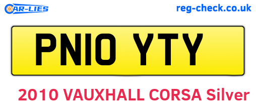 PN10YTY are the vehicle registration plates.