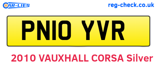 PN10YVR are the vehicle registration plates.