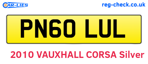 PN60LUL are the vehicle registration plates.
