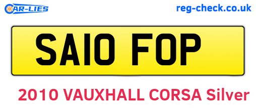 SA10FOP are the vehicle registration plates.