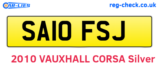 SA10FSJ are the vehicle registration plates.