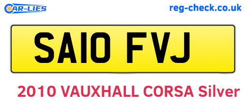 SA10FVJ are the vehicle registration plates.