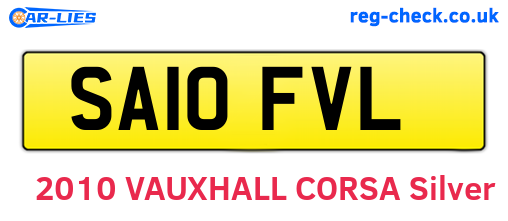 SA10FVL are the vehicle registration plates.