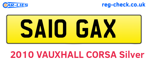 SA10GAX are the vehicle registration plates.