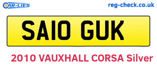 SA10GUK are the vehicle registration plates.