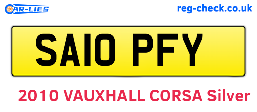 SA10PFY are the vehicle registration plates.