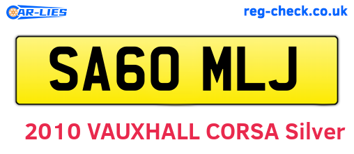 SA60MLJ are the vehicle registration plates.