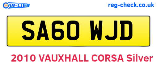 SA60WJD are the vehicle registration plates.