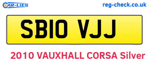 SB10VJJ are the vehicle registration plates.
