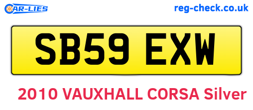 SB59EXW are the vehicle registration plates.