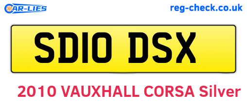 SD10DSX are the vehicle registration plates.