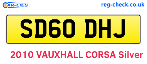SD60DHJ are the vehicle registration plates.